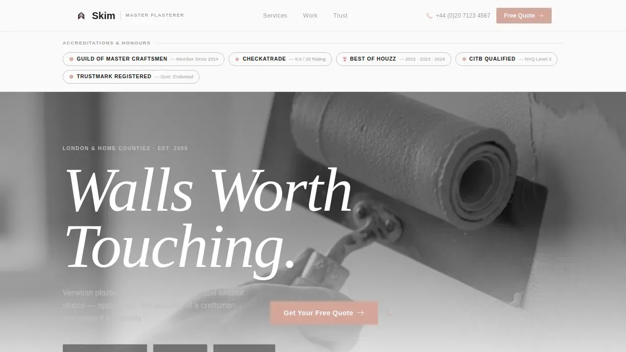 Master Plaster Contractor Landing Page Template