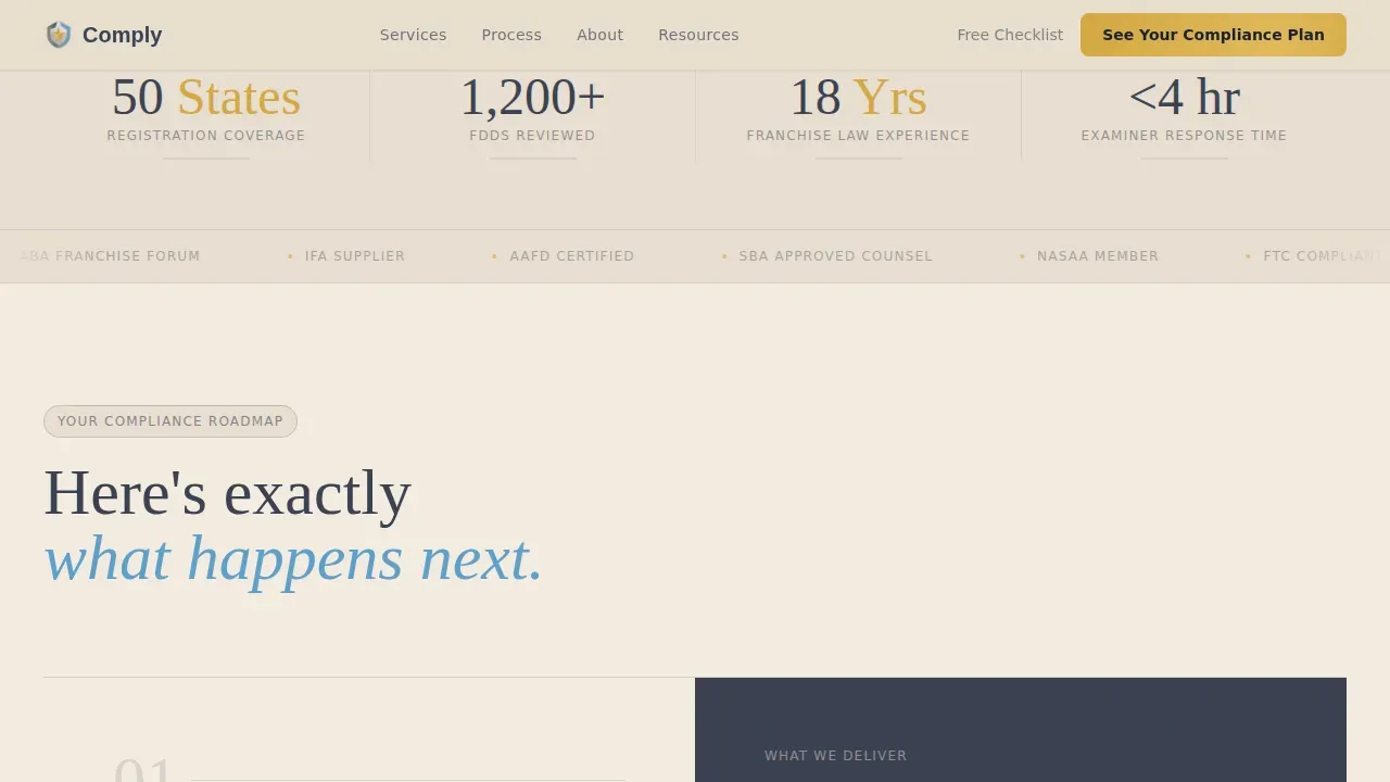 Trusted Franchise Compliance | Free Website Template | Rocket