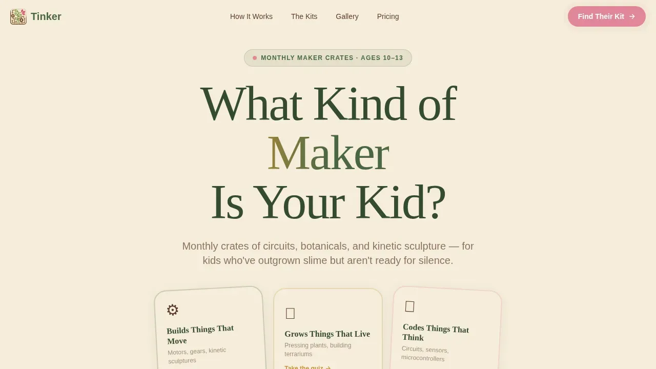 Maker Discovery Experience Landing Page Template