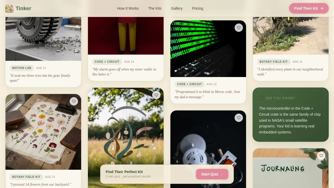 Maker Discovery Experience Landing Page Template