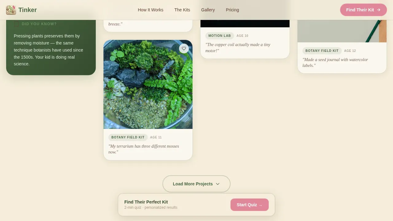 Maker Discovery Experience Landing Page Template