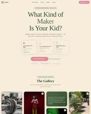 Maker Discovery Experience Landing Page Template