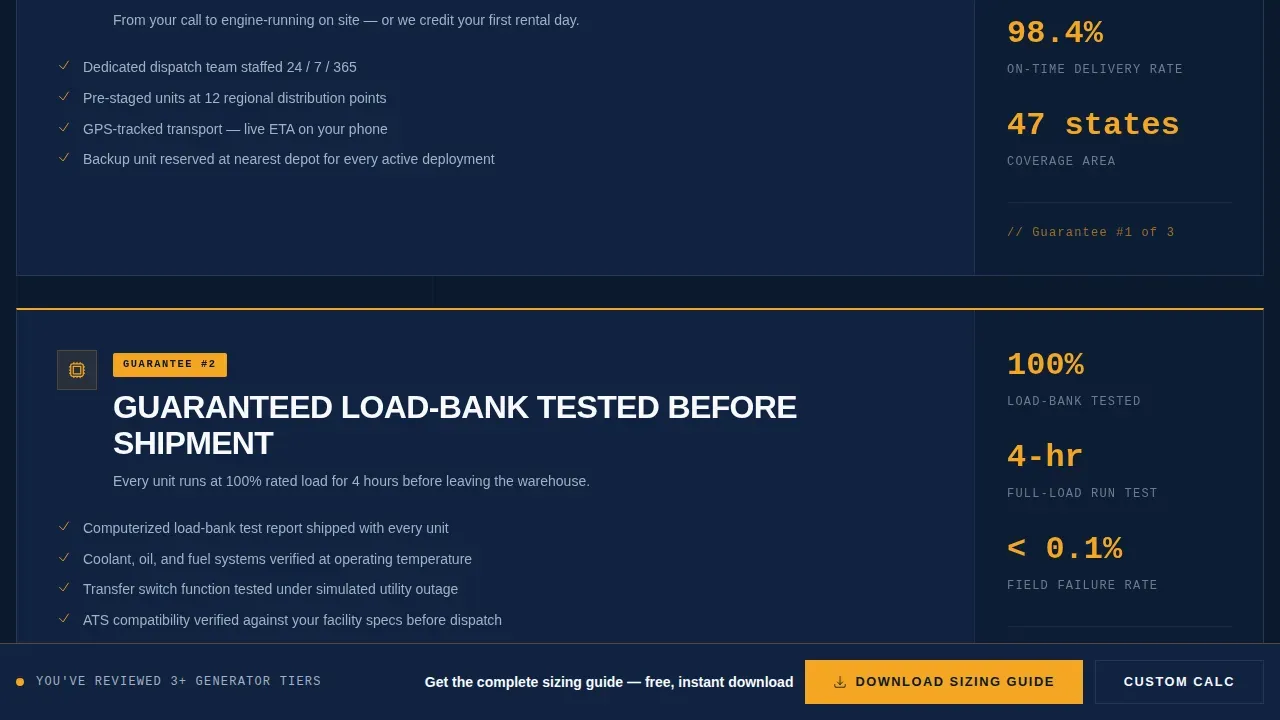 Reliable Backup Power Landing Page Template