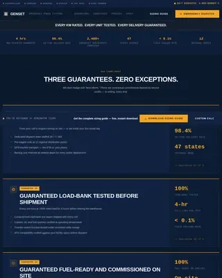 Reliable Backup Power Landing Page Template