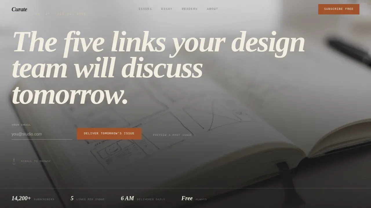 Luxe Minimal user experience Design Newsletter Landing Page