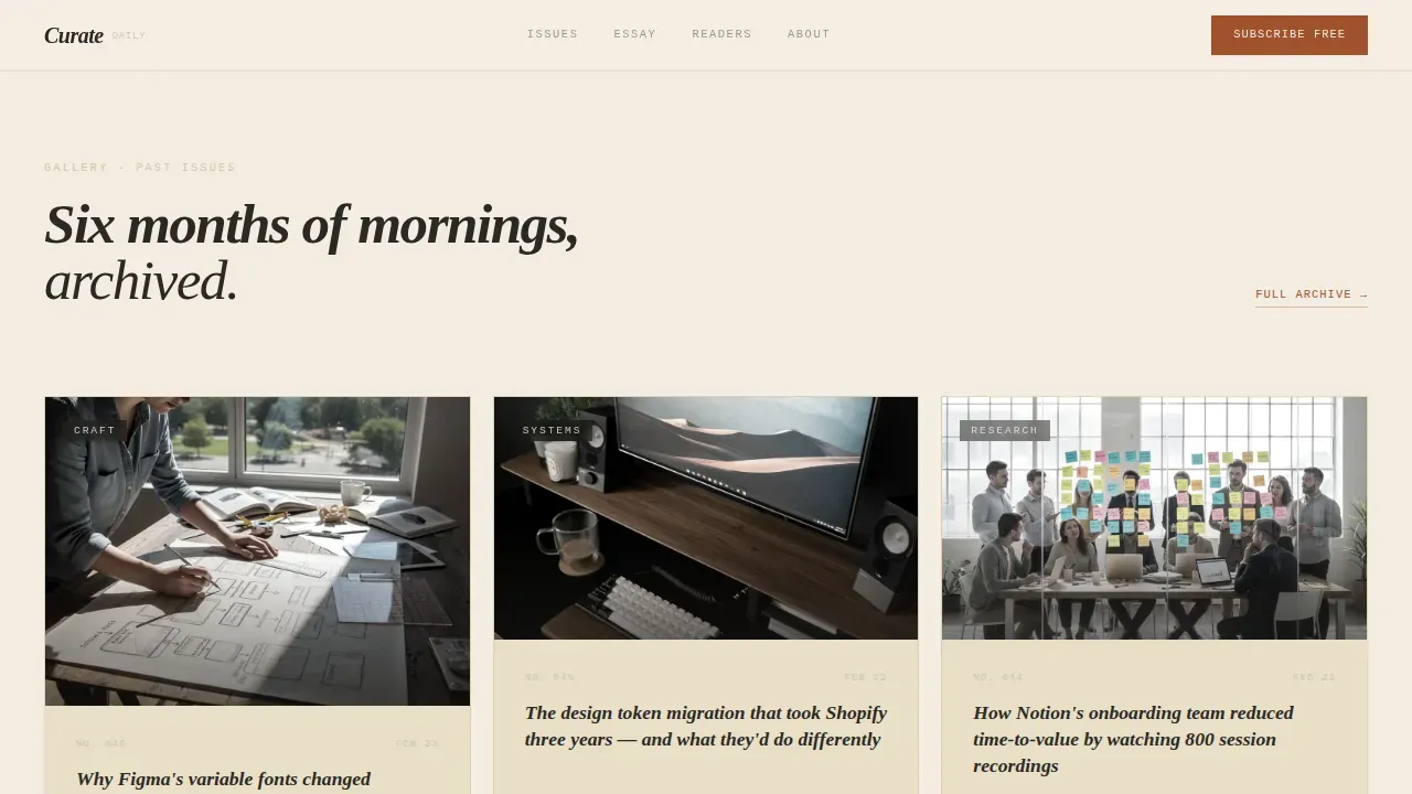 Luxe Minimal user experience Design Newsletter Landing Page