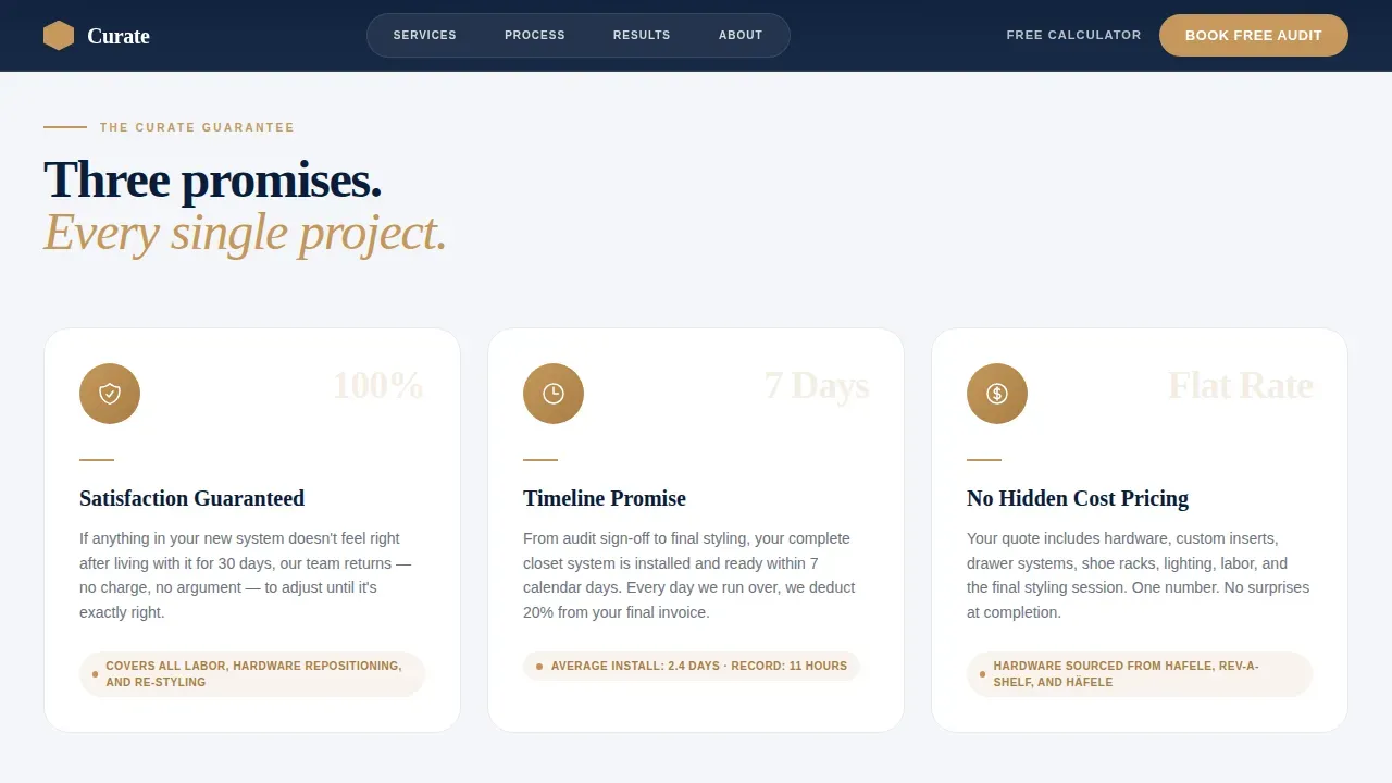 Advanced Walk-In Closet Renovation Appointment Booking Website Template