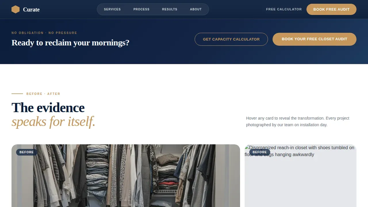 Advanced Walk-In Closet Renovation Appointment Booking Website Template