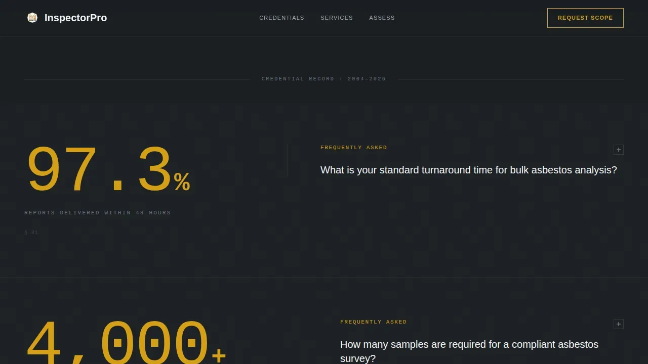 Intelligent Environmental Assessment Landing Page Template