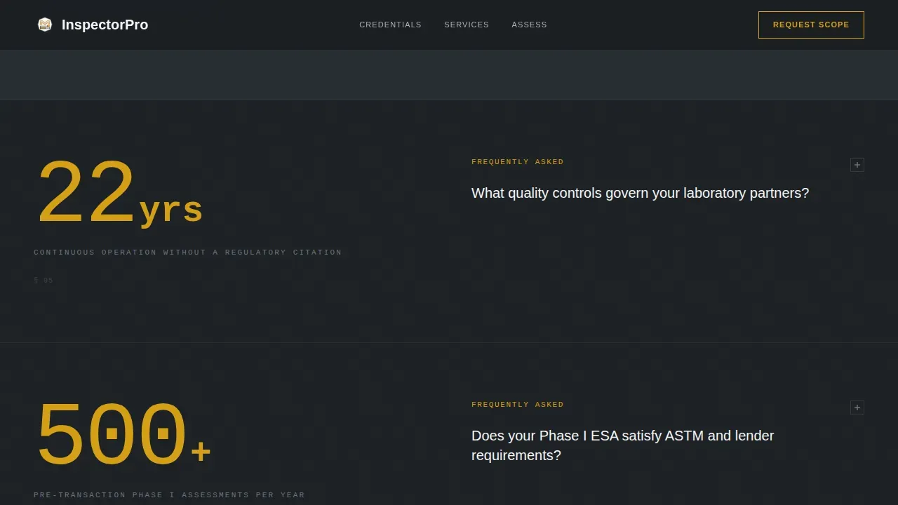Intelligent Environmental Assessment Landing Page Template