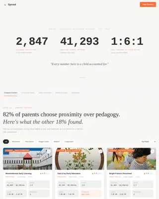 Daycare Discovery & Comparison Landing Page Template