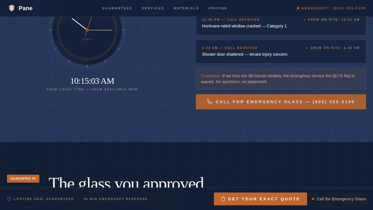 Glass Products & Booking Website Template