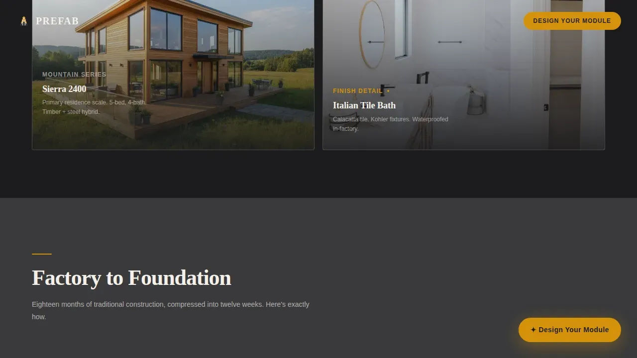 Innovative Prefabricated Housing Landing Page Template