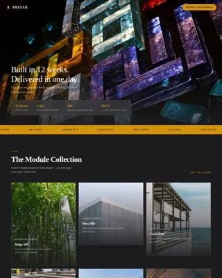 Innovative Prefabricated Housing Landing Page Template