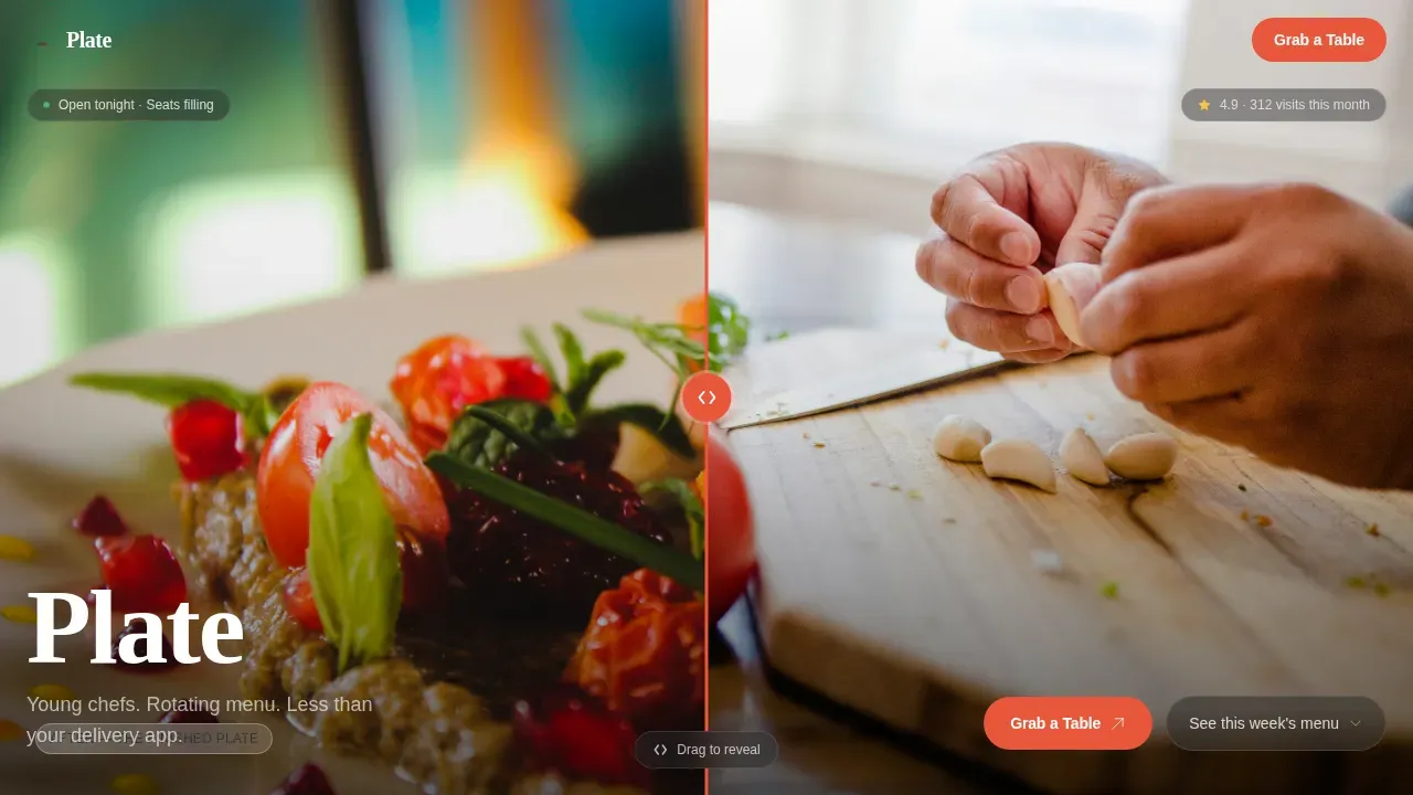 Youth Restaurant Showcase Landing Page Template