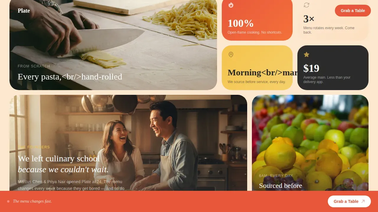 Youth Restaurant Showcase Landing Page Template