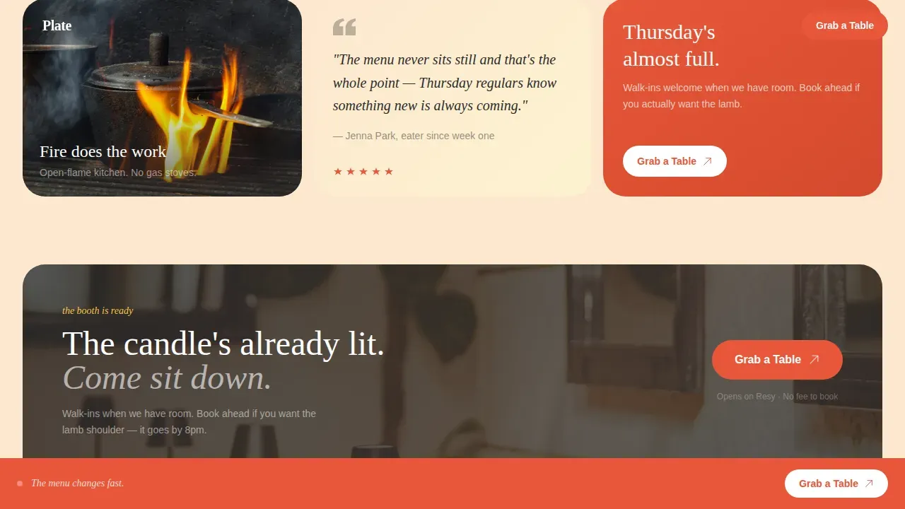 Youth Restaurant Showcase Landing Page Template