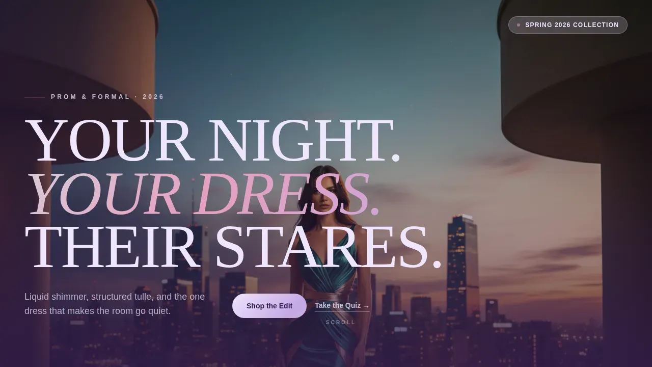 Shimmering Prom & Formal Dress Landing Page Template