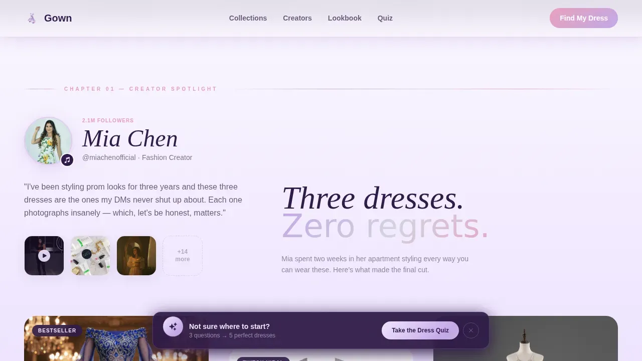 Shimmering Prom & Formal Dress Landing Page Template