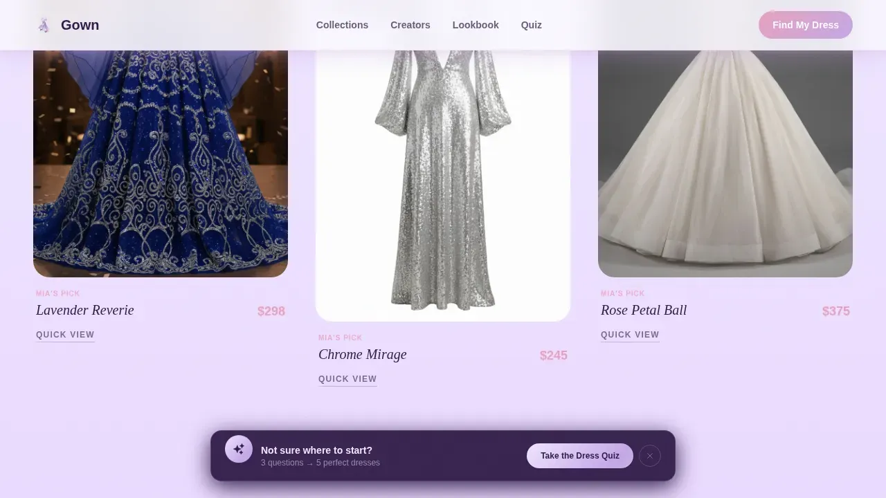 Shimmering Prom & Formal Dress Landing Page Template