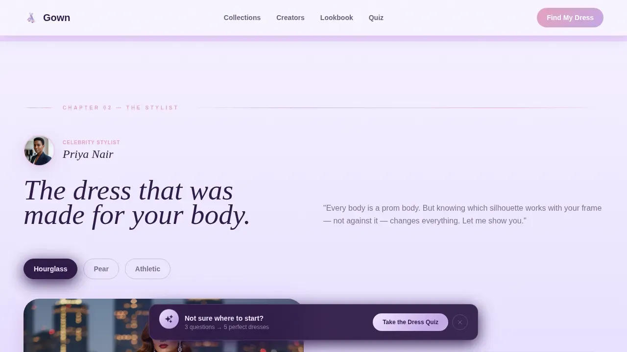 Shimmering Prom & Formal Dress Landing Page Template