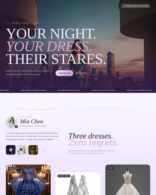 Shimmering Prom & Formal Dress Landing Page Template