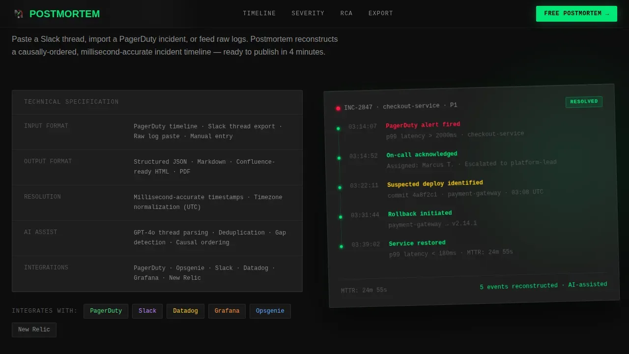 Incident Cost Estimator RCA Landing Page Template