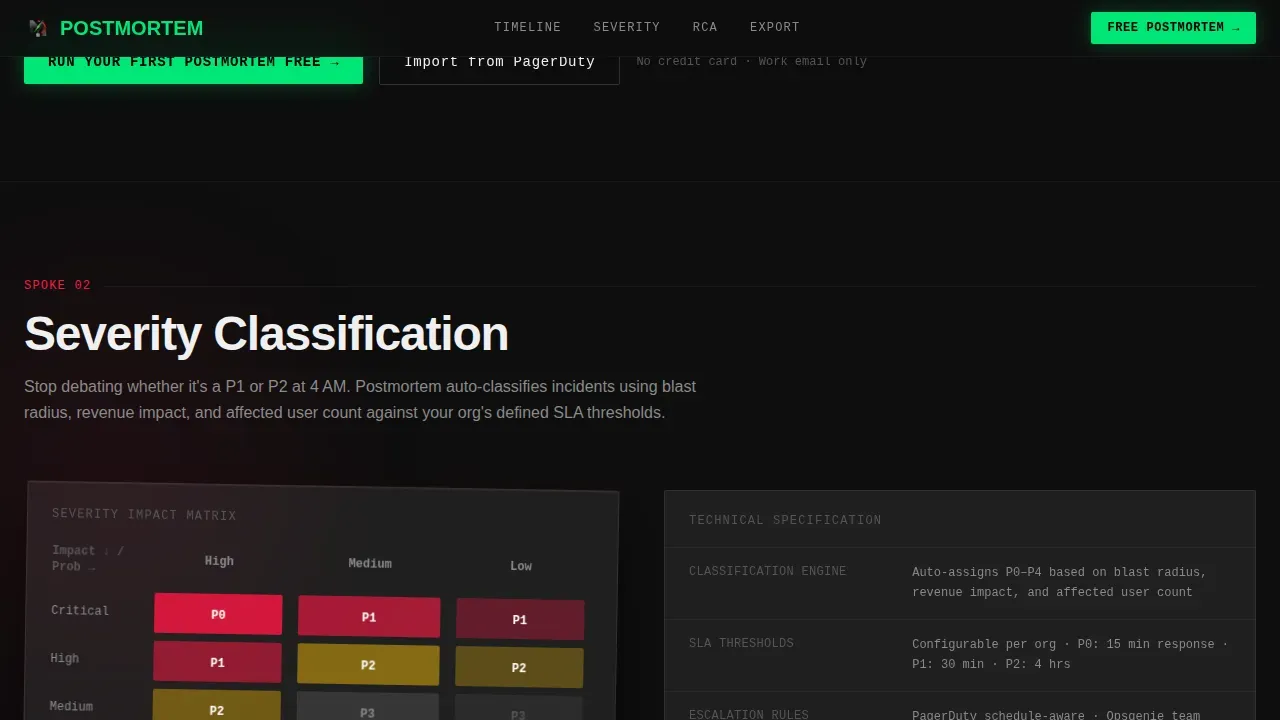 Incident Cost Estimator RCA Landing Page Template