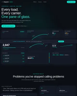 TMS Landing Page Template, One Pane of Glass