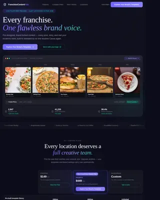 Franchise Digital Presence Pricing & Packages Website Template