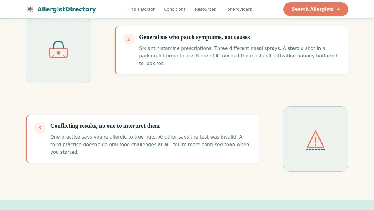 Allergist Directory Landing Page Template