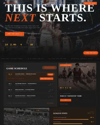 Semi-Pro Basketball League Ticket Sales Website Template
