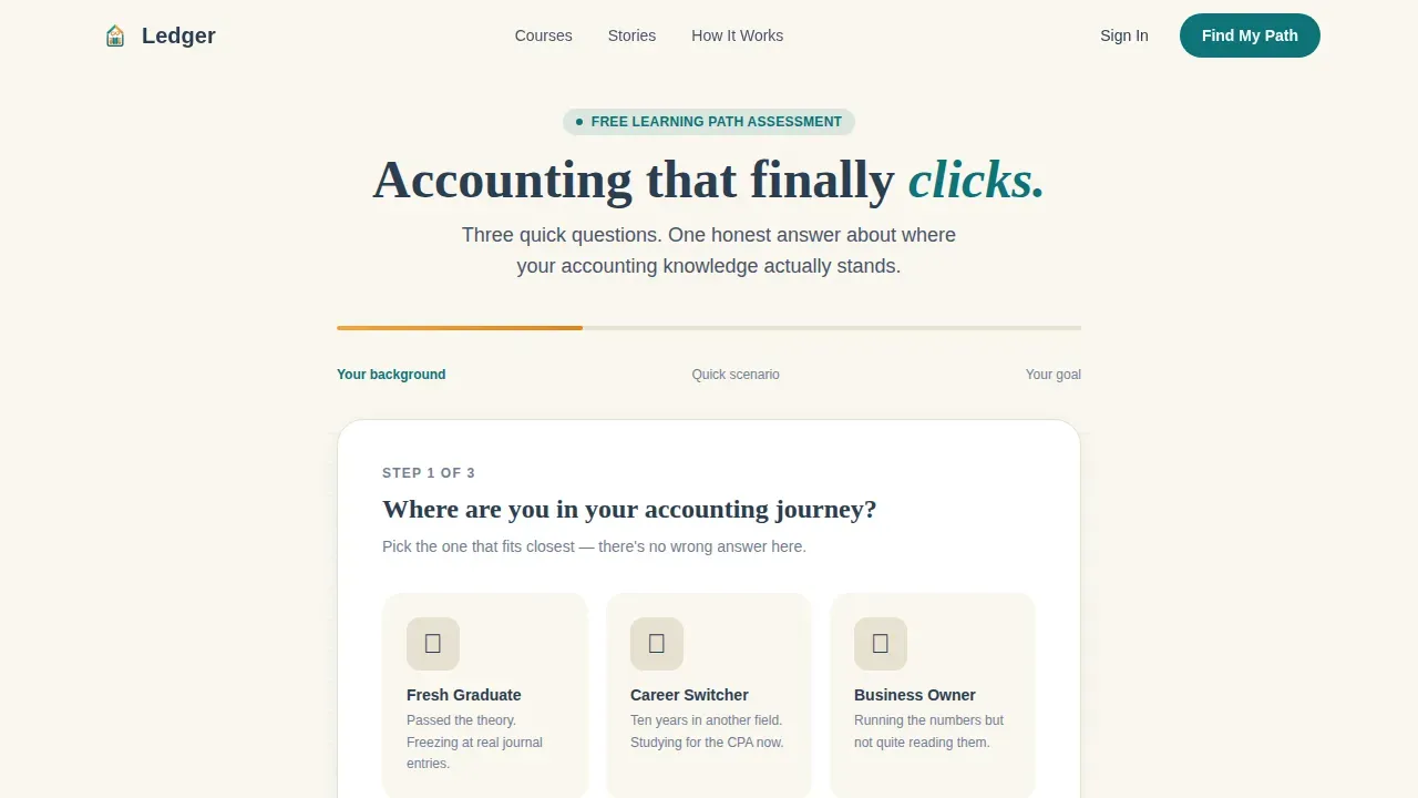 Find Your Accounting Learning Path Landing Page