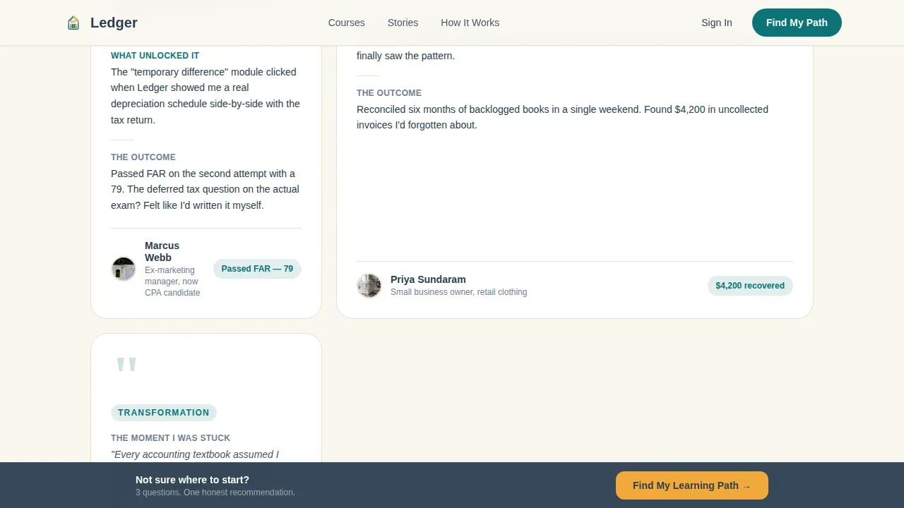 Find Your Accounting Learning Path Landing Page