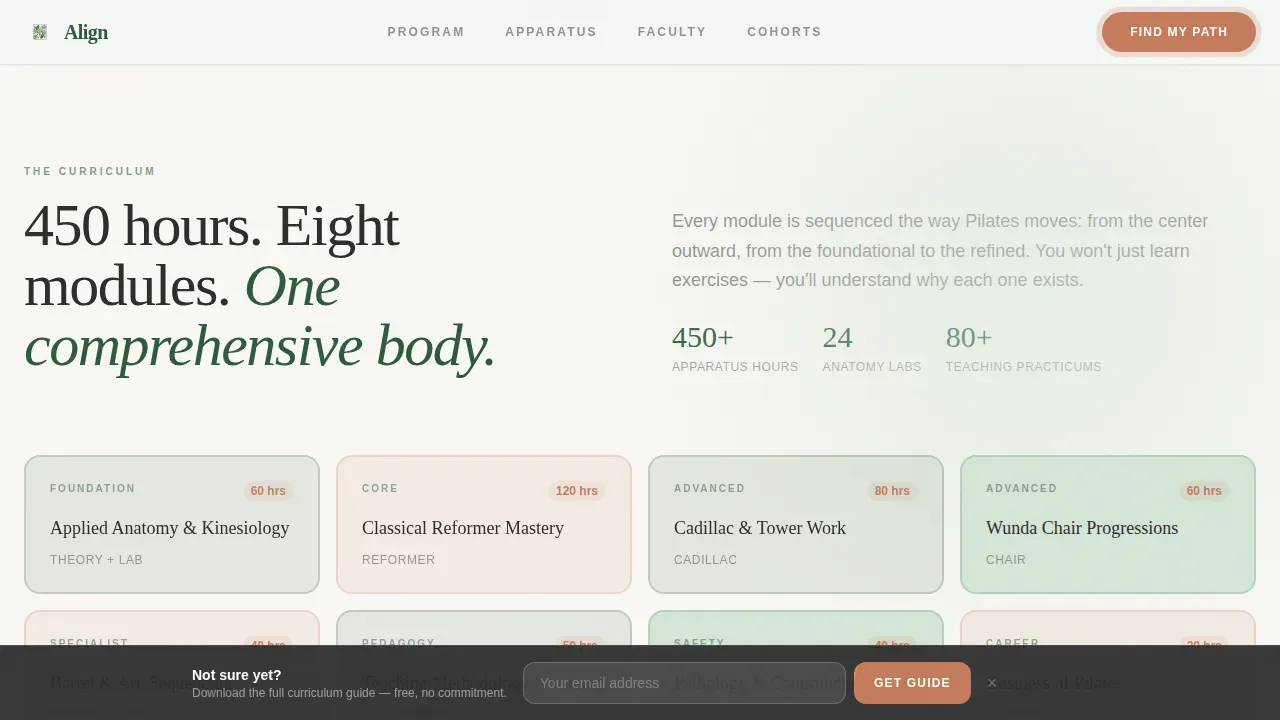 Specialist Pilates Fitness Blog & Content Website Template