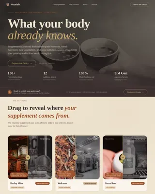 Premium Whole Grain Supplement Landing Page Template