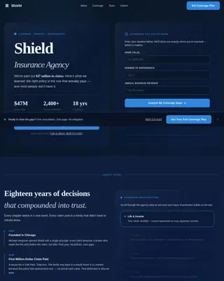 Insurance Coverage Gap Calculator & Assessment Website Template