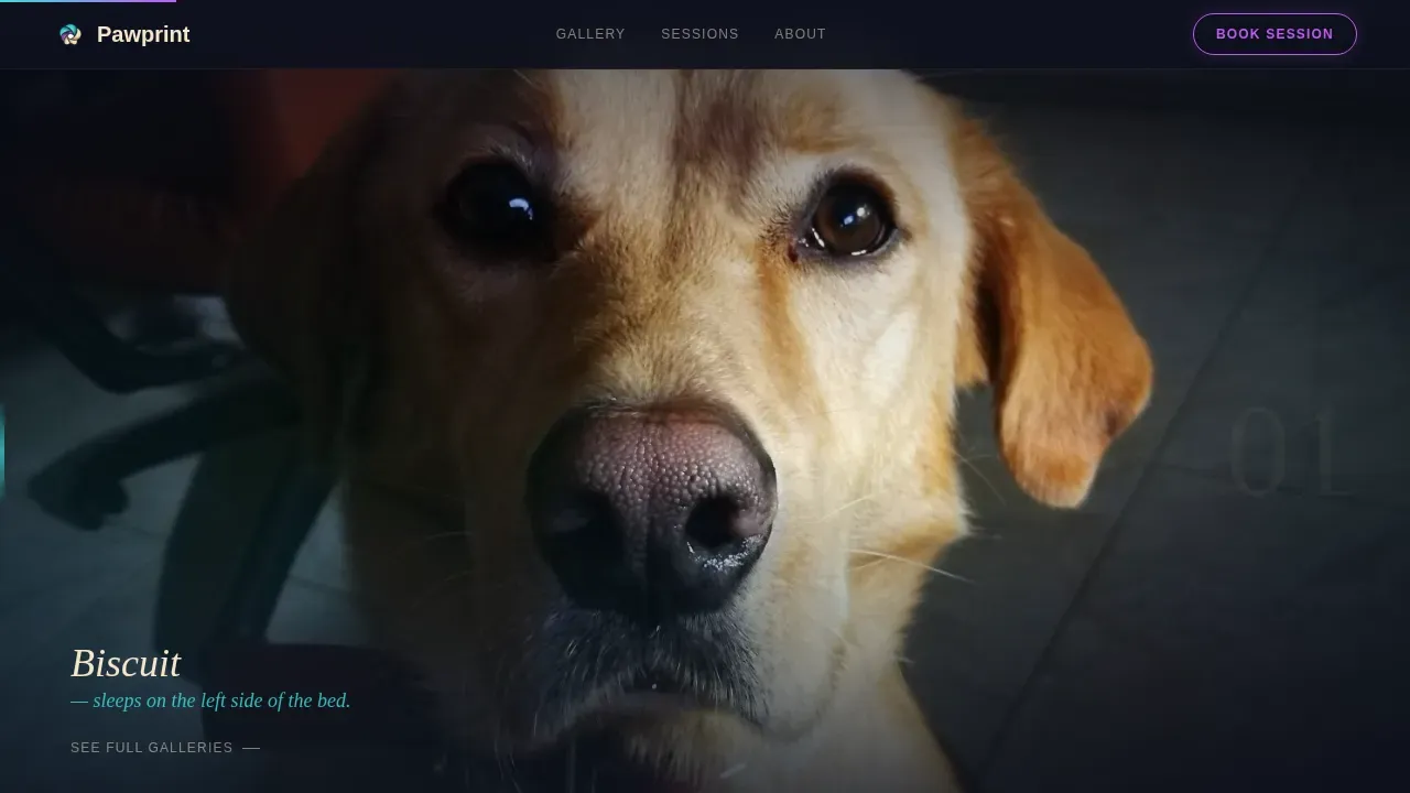 Authentic Pet Photography Landing Page Template