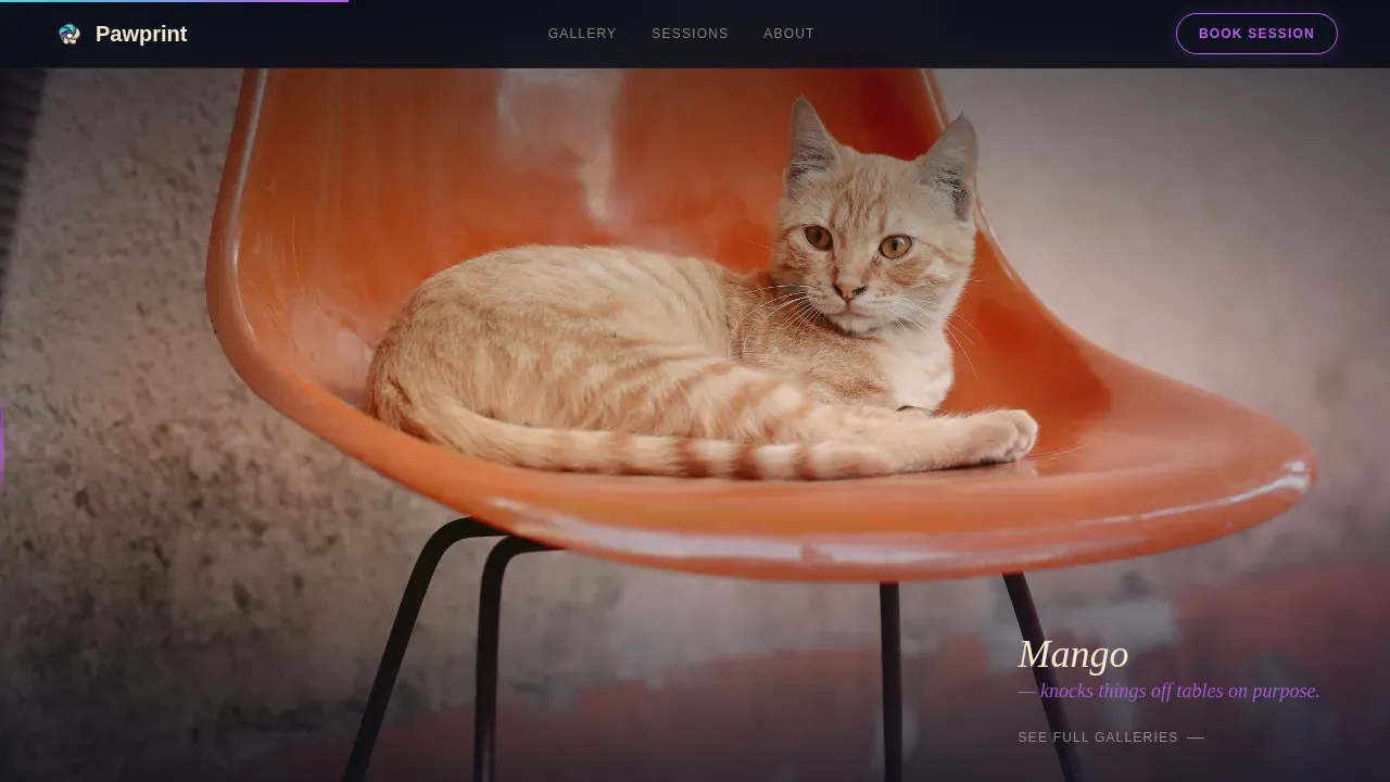 Authentic Pet Photography Landing Page Template