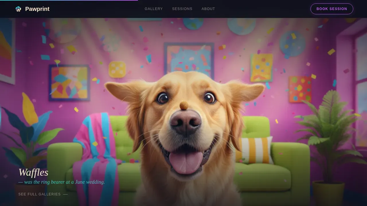 Authentic Pet Photography Landing Page Template