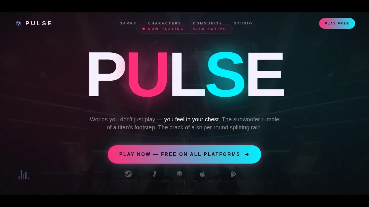 Festival Energy AAA Game Studio Landing Page Template