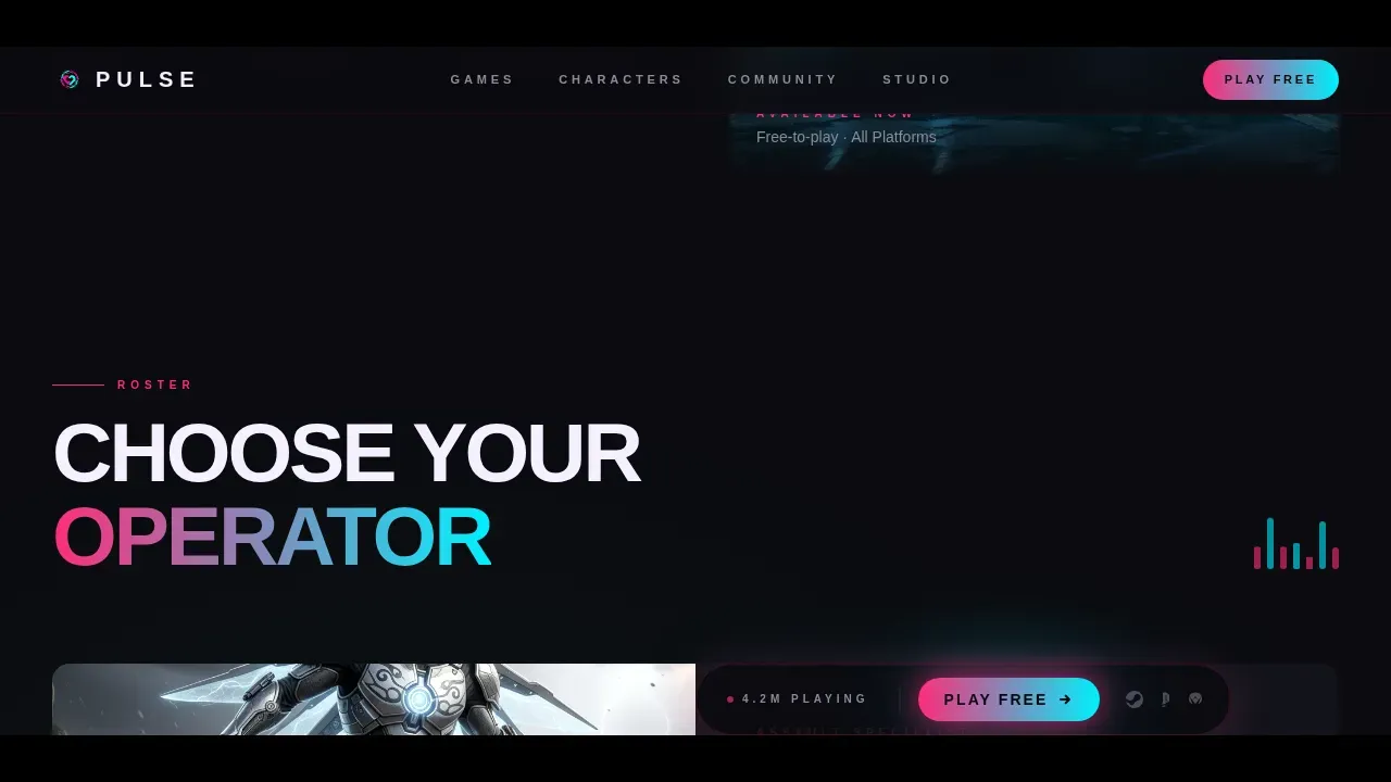 Festival Energy AAA Game Studio Landing Page Template