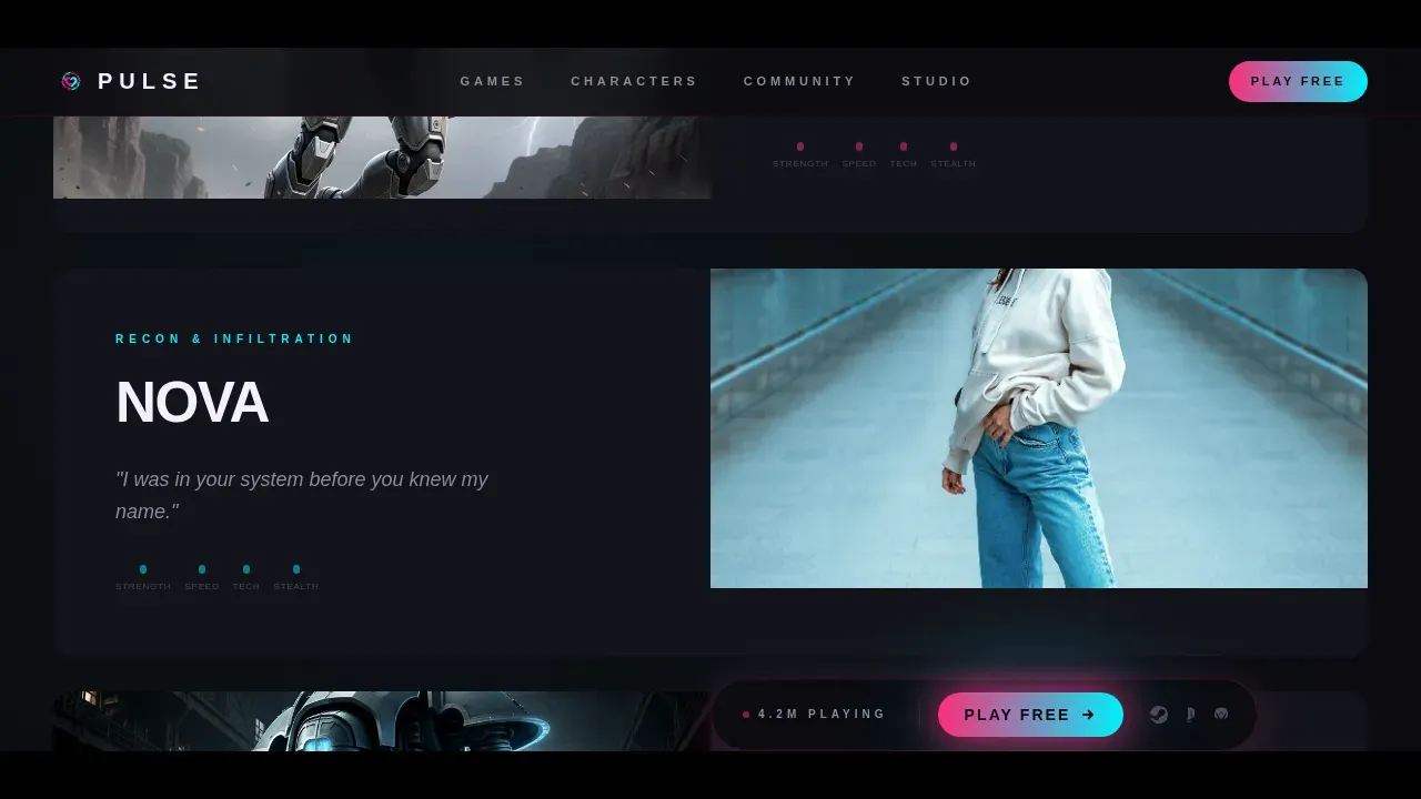 Festival Energy AAA Game Studio Landing Page Template