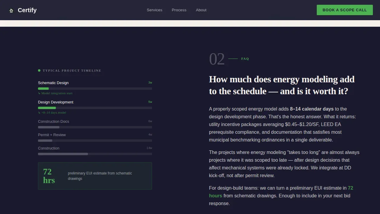 Eco Building Certification Landing Page Template