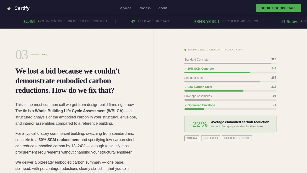Eco Building Certification Landing Page Template