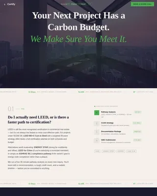 Eco Building Certification Landing Page Template