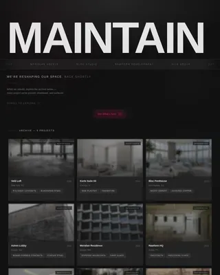Interior Design Studio Maintenance & Project Archive Website Template