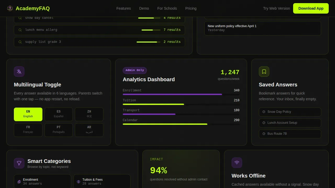 Instant Parent FAQ Resource Landing Page Template