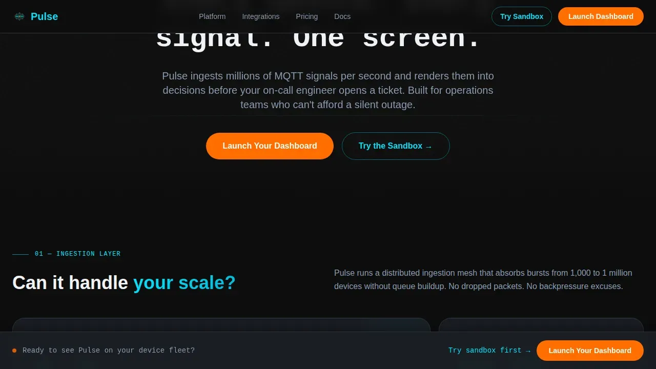 Real-Time IoT Analytics Dashboard Landing Page Template