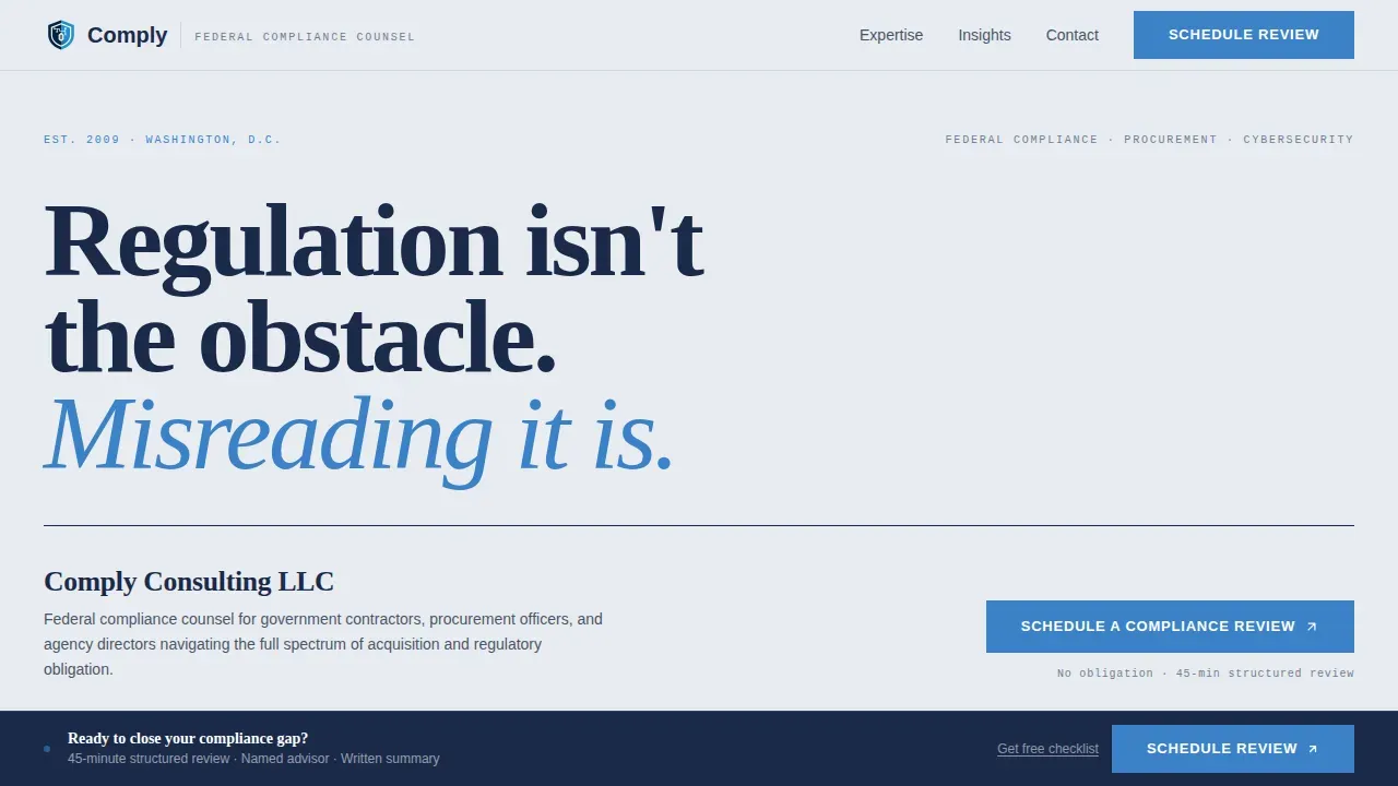 Trusted Federal Compliance Landing Page Template